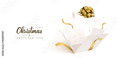 Happy New Year and Merry Christmas banner. 2022 vector background. Christmas greeting card.