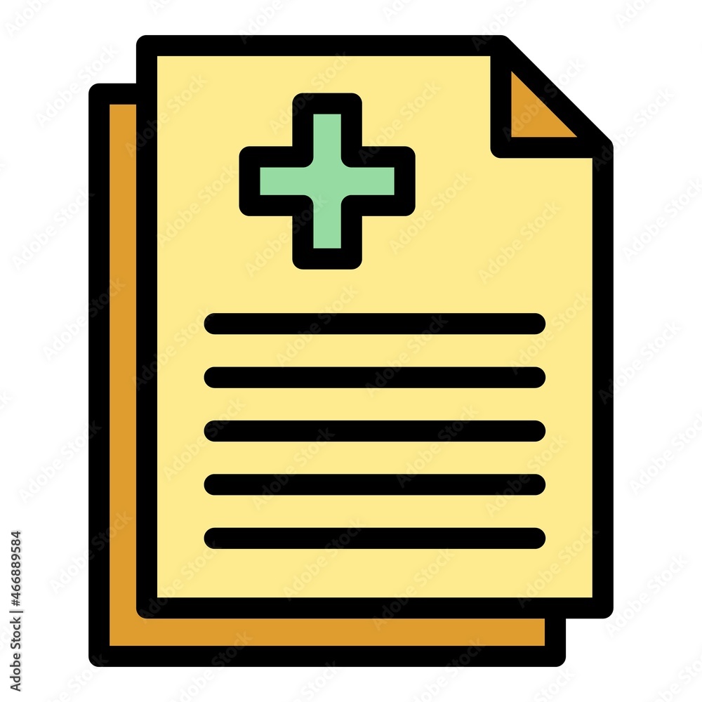 Handicapped medical paper icon. Outline handicapped medical paper vector icon color flat isolated Handicapped medical paper icon. Outline handicapped medical paper vector icon color flat isolated