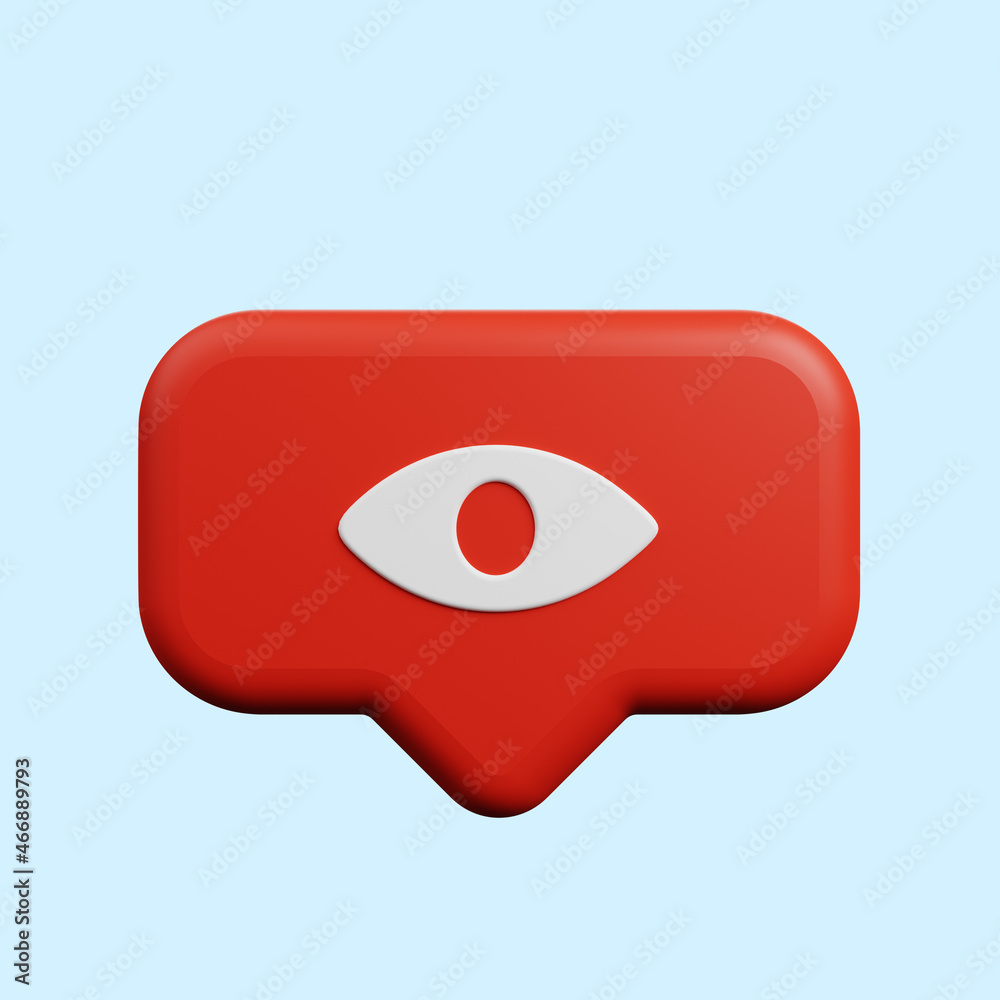3d illustration of social media notification concept icon 3d illustration of social media notification concept icon