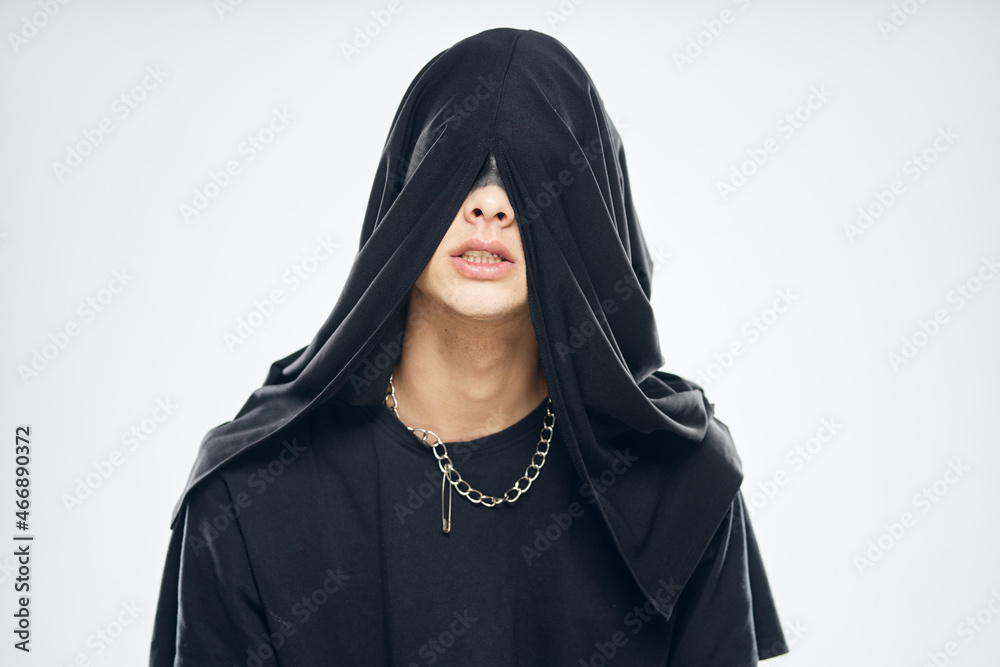 man in black mask halloween horror ghost dark background man in black mask halloween horror ghost dark background