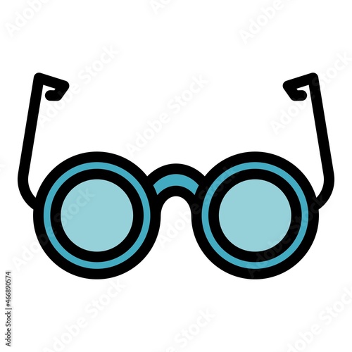 Blind handicapped eyeglasses icon. Outline blind handicapped eyeglasses vector icon color flat isolated