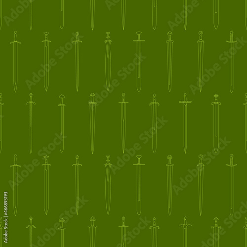 Seamless pattern with ancient swords for your project