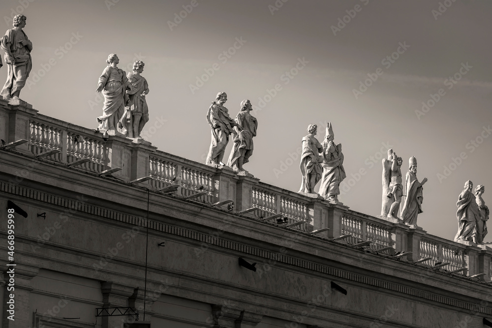 Saints statues  in the Vatican city, Rome, Italy 