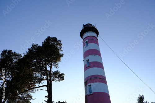 Lighthouse near the village of Shepelevo, coast of the Gulf of Finland, Lomonosovsky district, Leningrad region, Russia
