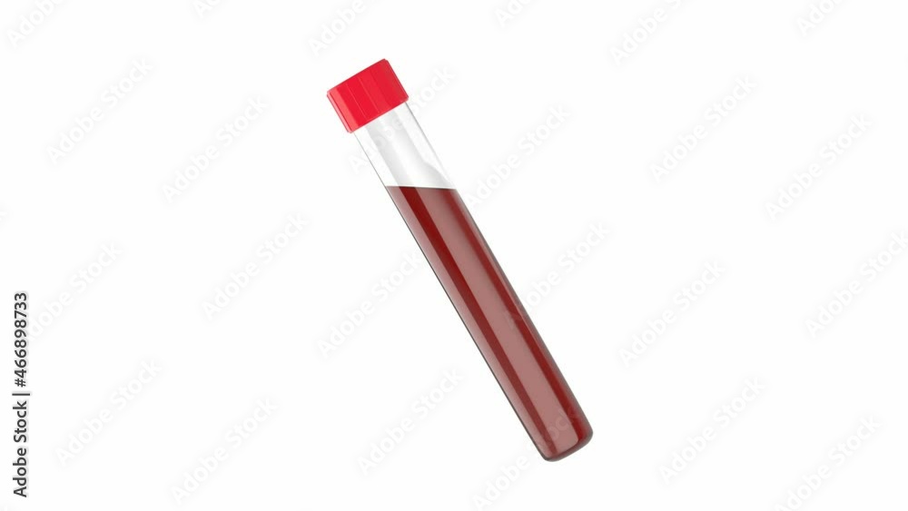 Test tube with blood on white background Test tube with blood on white background