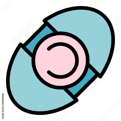 Washing softener capsule icon. Outline washing softener capsule vector icon color flat isolated