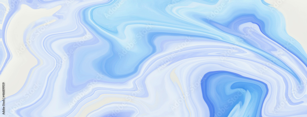 High Resolution Colorful fluid painting with marbling texture, blue color, liquid background. 3D Rendering.