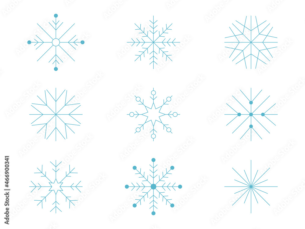 Snowflakes Set. Vector collection of decorative snowflakes.