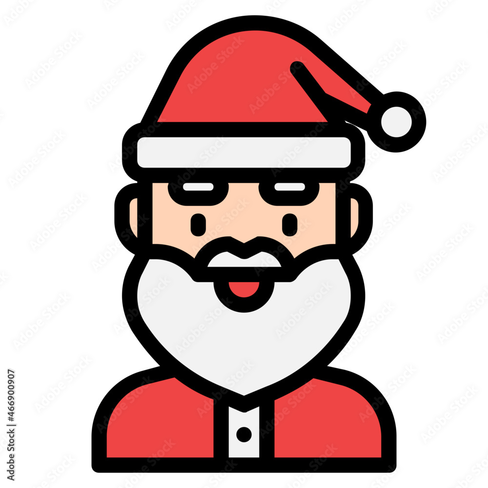 santa claus Color line icon
