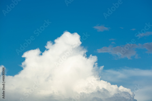 White fluffy Cloud with Beautiful blue sky as Background