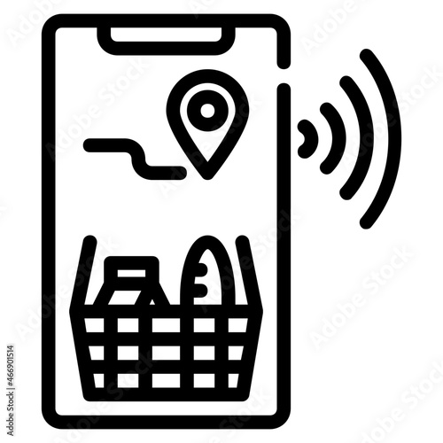 online shopping line icon