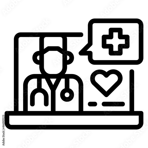 telemedicine line icon