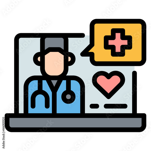 telemedicine Color line icon