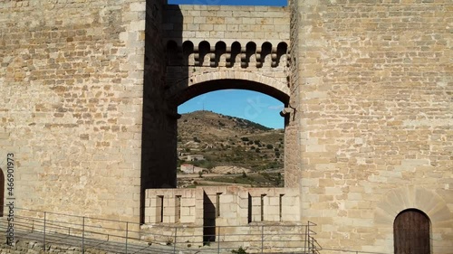 A fascinating view of Torres de San Miguel in Morella, Spain