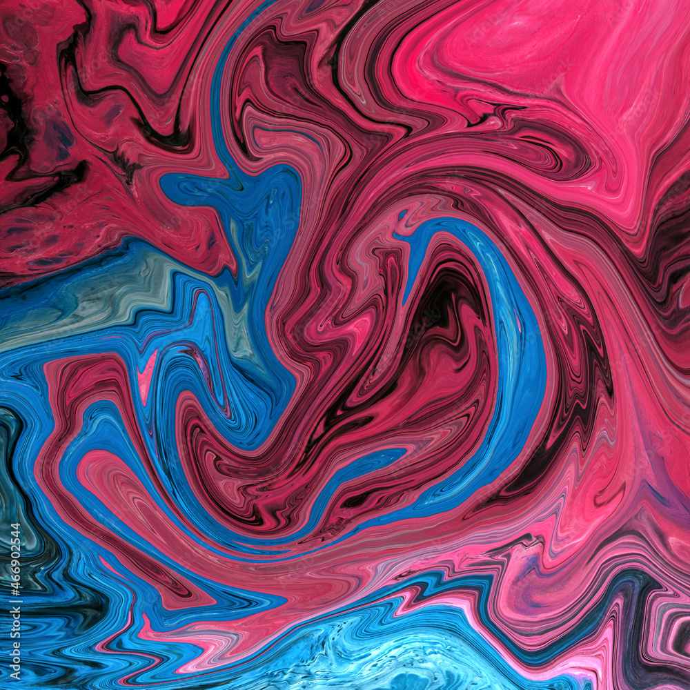 Fototapeta premium High Resolution Colorful fluid painting with marbling texture, pink and blue color, liquid background. 3D Rendering.