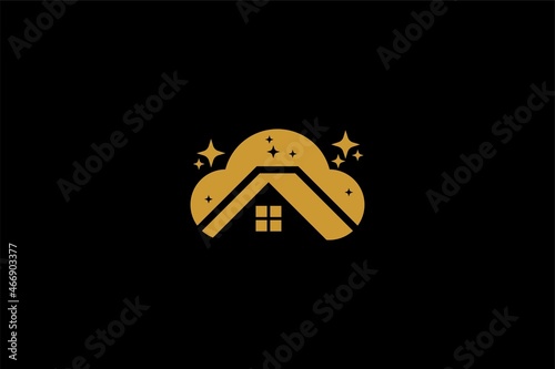 Clean house logo design vector. Housekeeping logo sign.