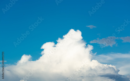 White fluffy Cloud with Beautiful blue sky as Background