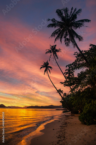 Beautiful sunset over koh Mak tropical island and its beach  near koh Chang  Trat  Thailand