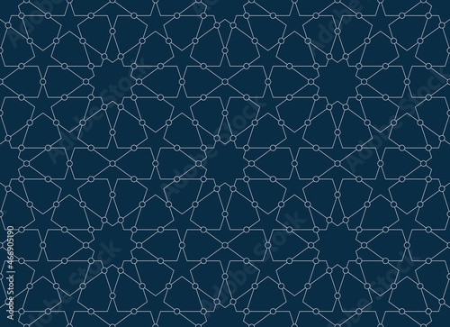 Geometric Islamic Seamless Pattern for decoration greeting card or interior. Vector Illustration.