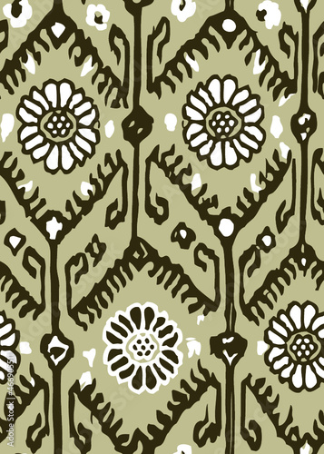 Seamless rotary repeatable exotic fabric design. The design is fully editable and easy to change colors to suit your fashion palette for the season.