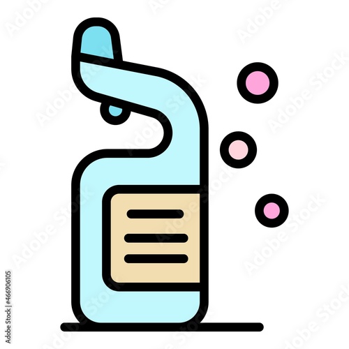 Disinfection toilet cleaner icon. Outline disinfection toilet cleaner vector icon color flat isolated