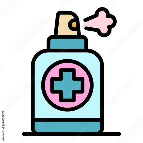 Antivirus spray icon. Outline antivirus spray vector icon color flat isolated