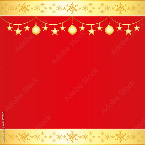 Red and gold christmas commercial background. Vector illustration.