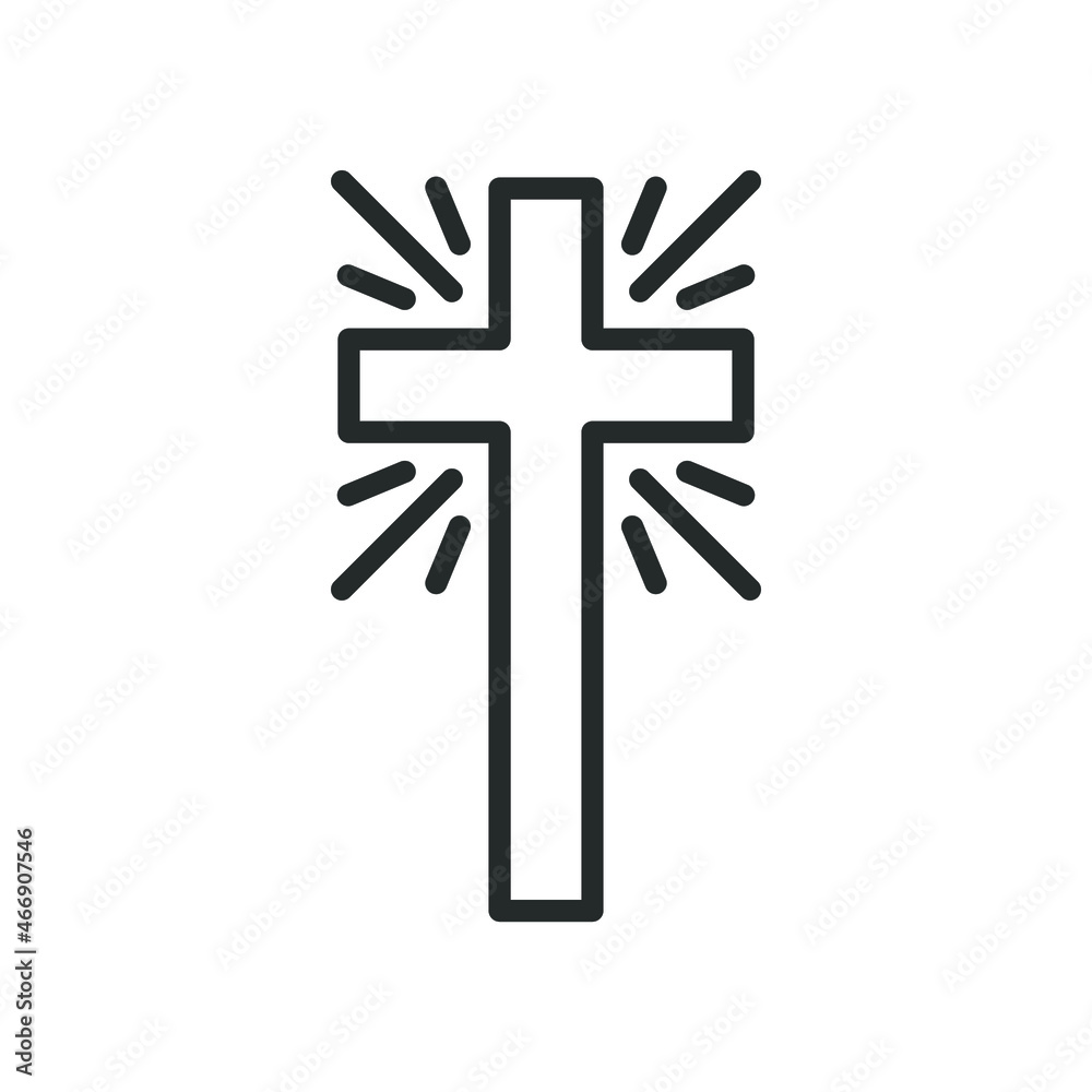 Cross icon. Religious cross on white background. Black church symbols.  Christian cross icon. Vector illustration. Stock Vector | Adobe Stock