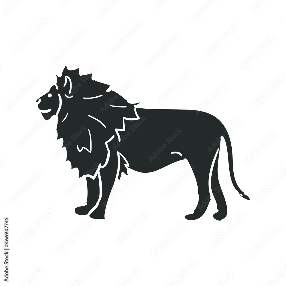 Lion Icon Silhouette Illustration. Animal King Vector Graphic Pictogram ...