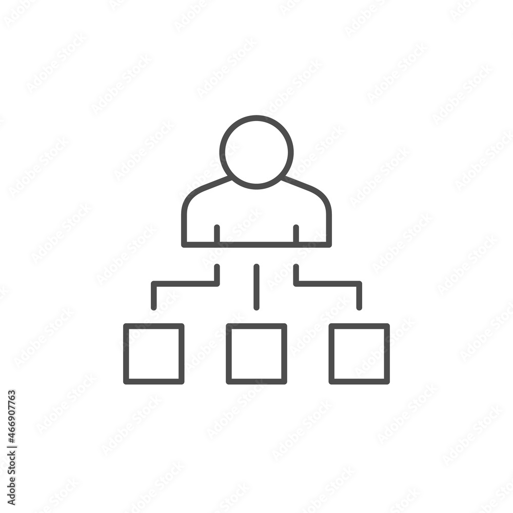 Company staff structure line outline icon