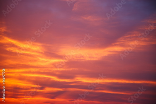 Fantastic colorful sunrise with cloudy sky.