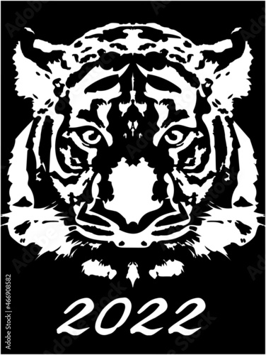 リアルな虎のイラスト（2022年 年賀状デザイン）