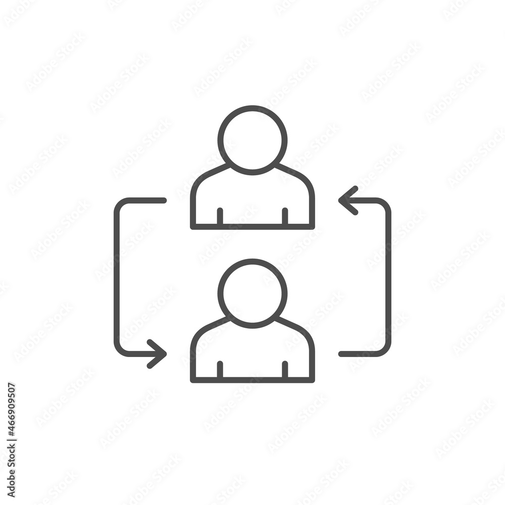 Person replacement line outline icon Person replacement line outline icon