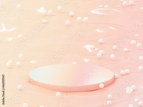 podiums for showing product with pink background.3d rendering