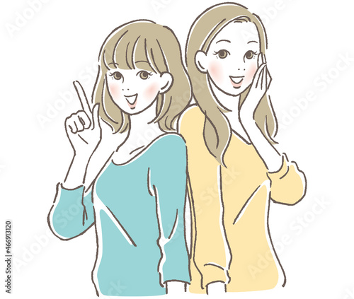 喜ぶ女性2人