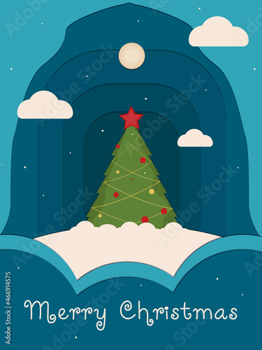 greeting card with a Christmas tree © Анастасия Васильева