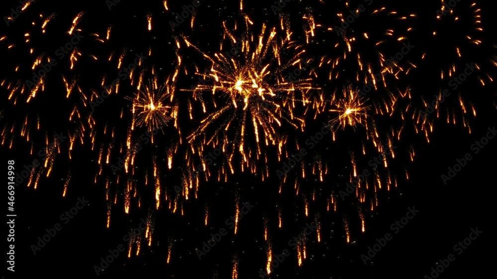 fireworks on black background in the holiday season video loops 4K resolution 60 fps.