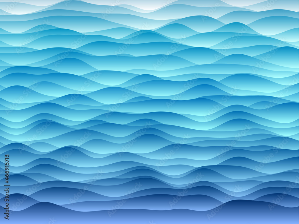 Fototapeta premium Abstract curves background. Smooth curves with gradients in light blue colors. Creative vector illustration.