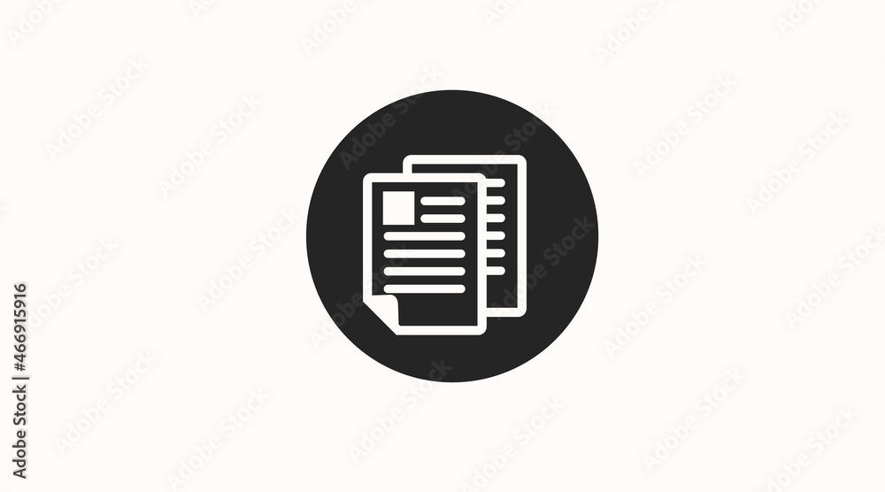 Vector Isolated Illustration of a Flat Copy Icon. Papers Icon