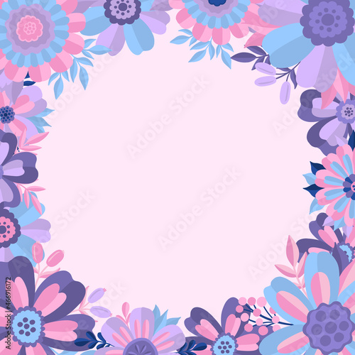 Flower elegant frame romantic style.Vintage floral background. Botanical design template.