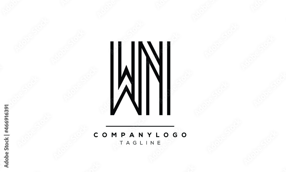 Abstract Letter Initial WM MW Vector Logo Design Template Abstract Letter Initial WM MW Vector Logo Design Template