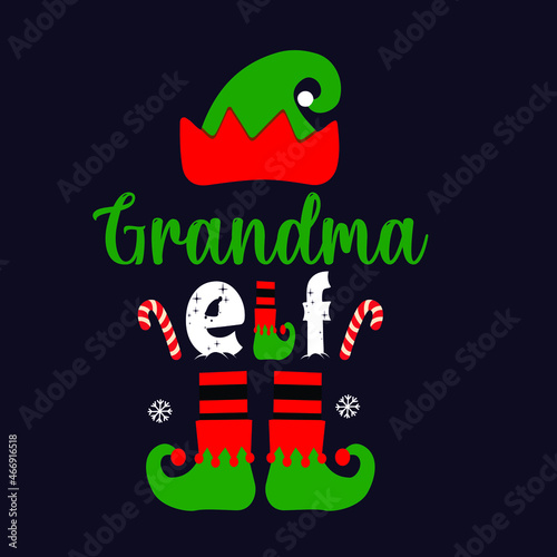 grandma elf t shirt desing