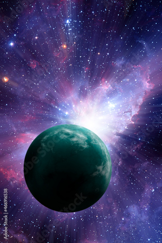 Fototapeta Naklejka Na Ścianę i Meble -  exoplanet and outer space illustration