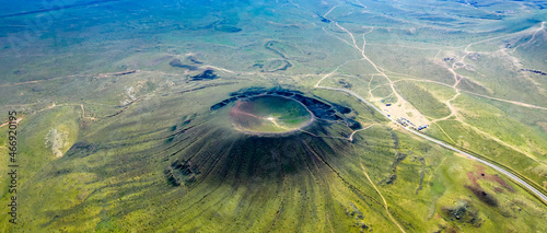 Aerial photography of Volcano No. 3 of Ulan Hada Volcano, Ulan Chabu, Inner Mongolia, China photo