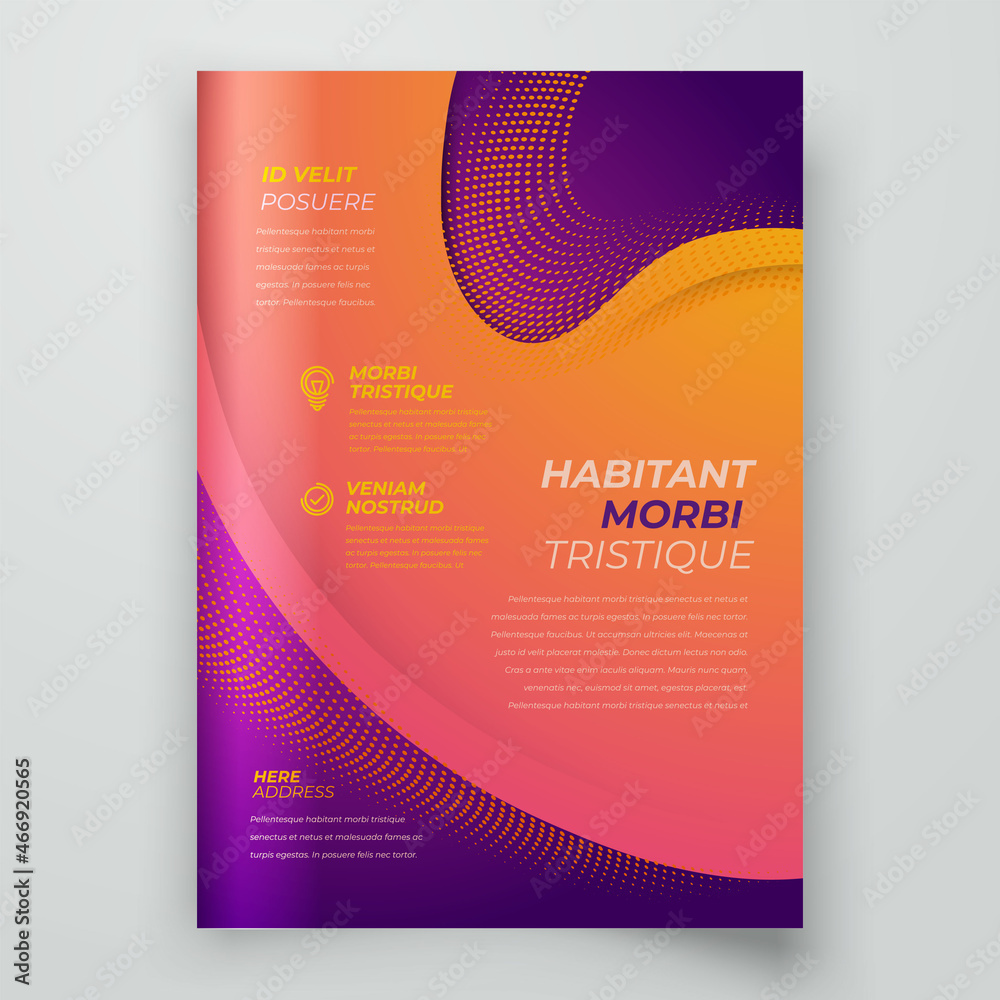 Naklejka premium Flyer Cover design template liquid theme violet color background