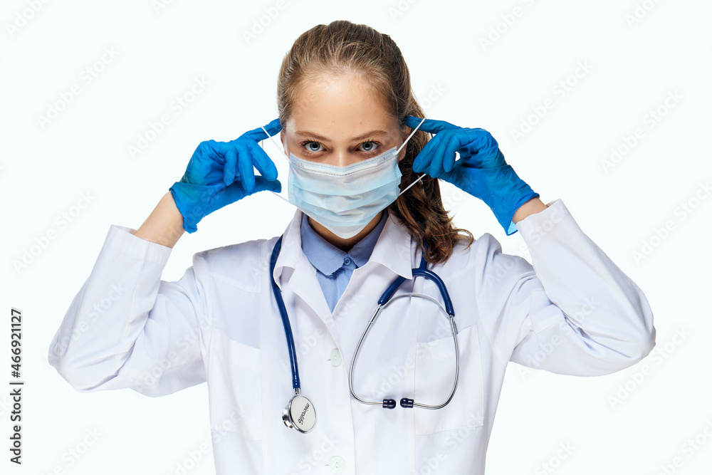 female doctor white coat research analyzes laboratory diagnostics female doctor white coat research analyzes laboratory diagnostics