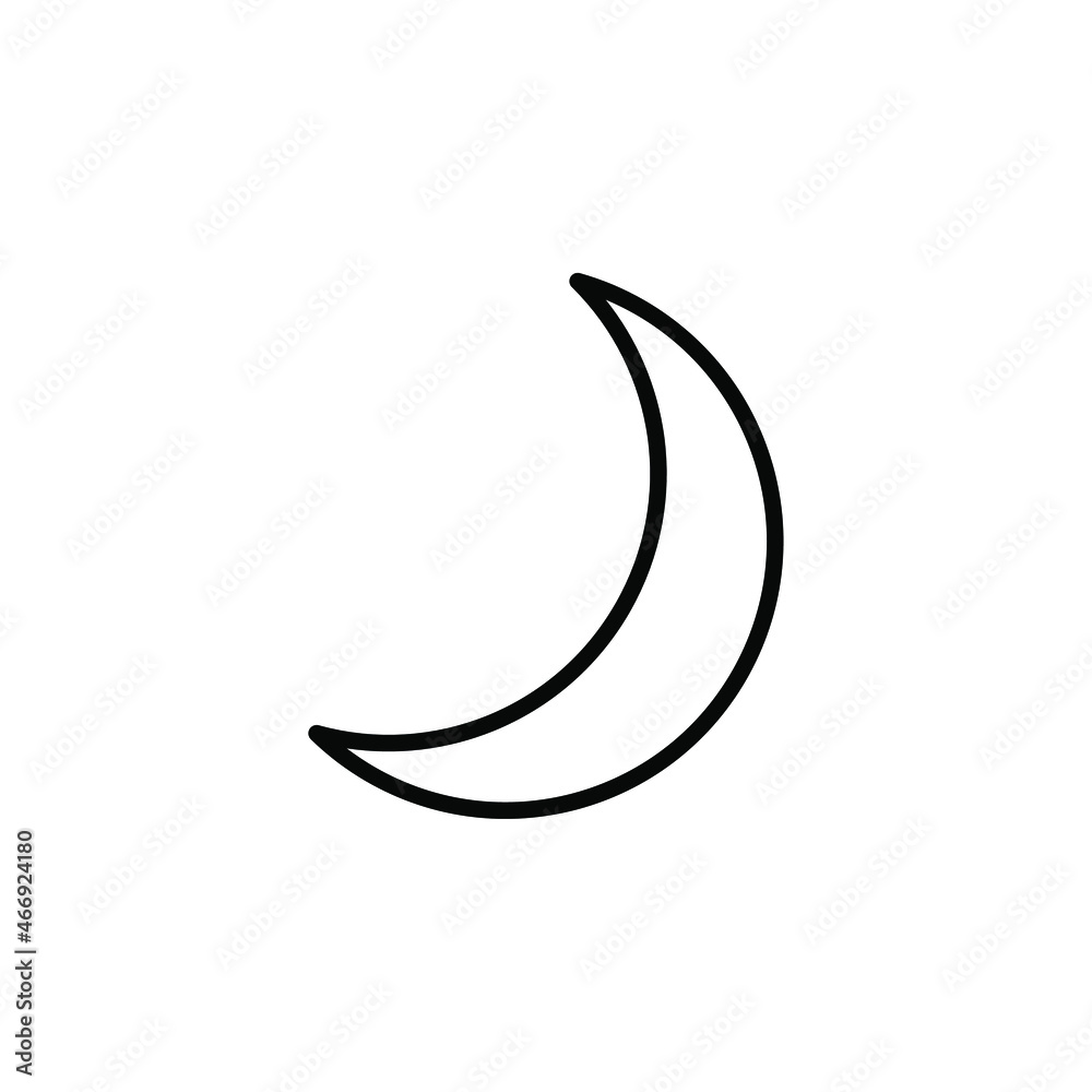 Crescent, moon line icon design concept Crescent, moon line icon design concept