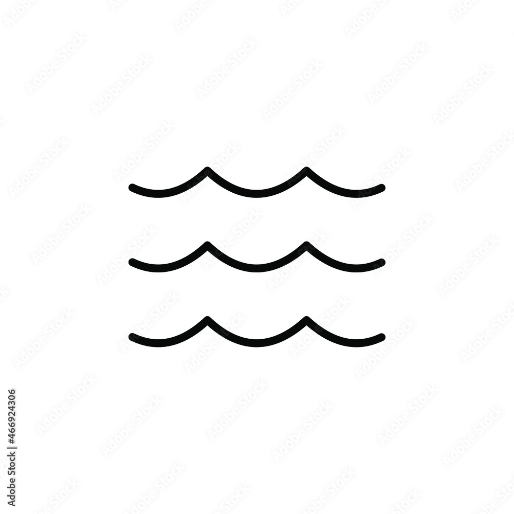 Ocean, sea, river line icon design concept 