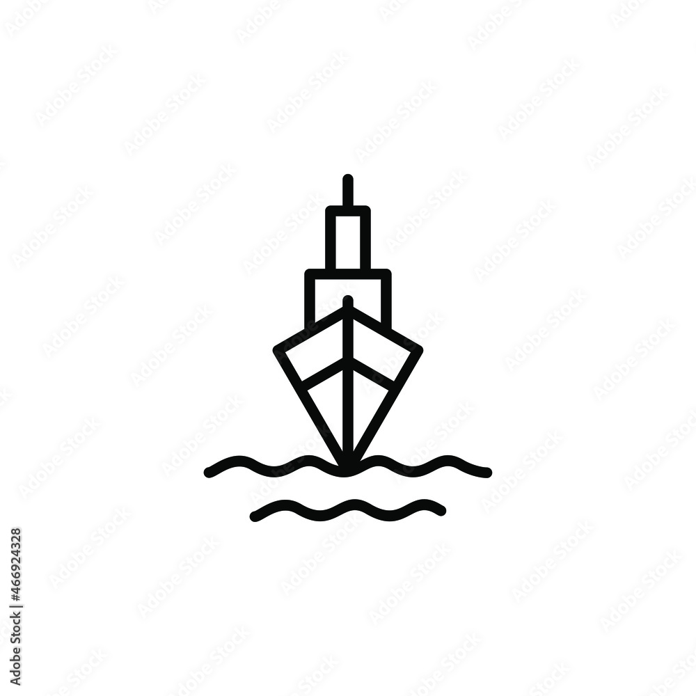Ship, vessel, sailboat line icon design concept Ship, vessel, sailboat line icon design concept