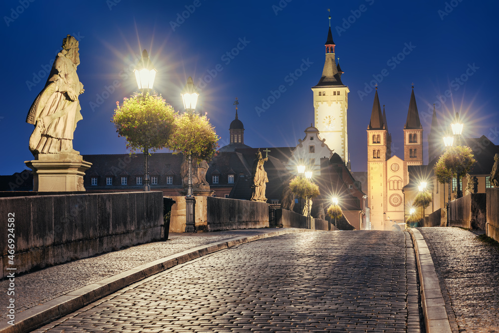 Old Main bridge in Wurzburg Old town, Germany